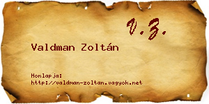 Valdman Zoltán névjegykártya