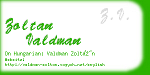zoltan valdman business card